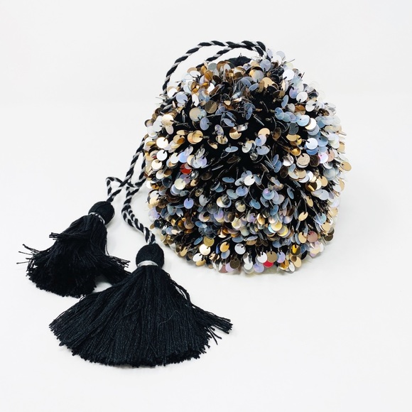 Zara Handbags - ZARA Sequin Embellished Evening Bag Clutch New